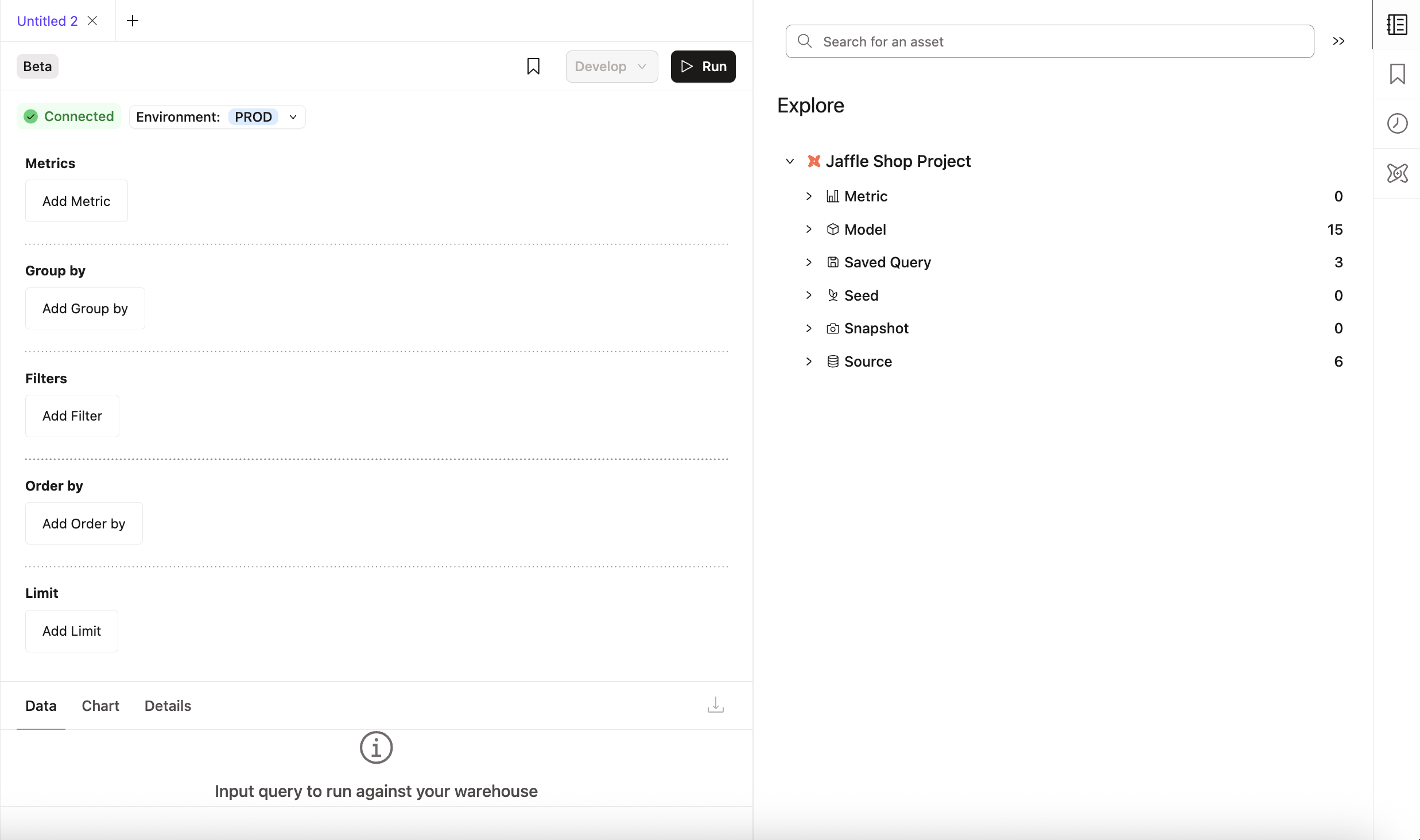 Semantic Layer querying within dbt Insights